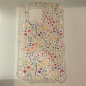 NWOT Transparent and Floral IPhone 12 Pro Phone Case